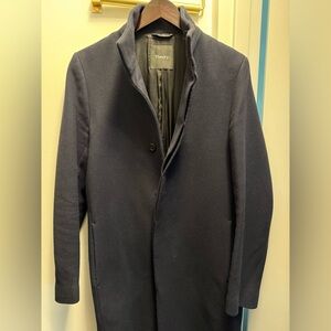 Theory Men's Dark Blue Trench Coat